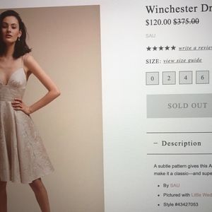 BHLDN WINCHESTER COCKTAIL/BRIDESMAID DRESS SZ 8